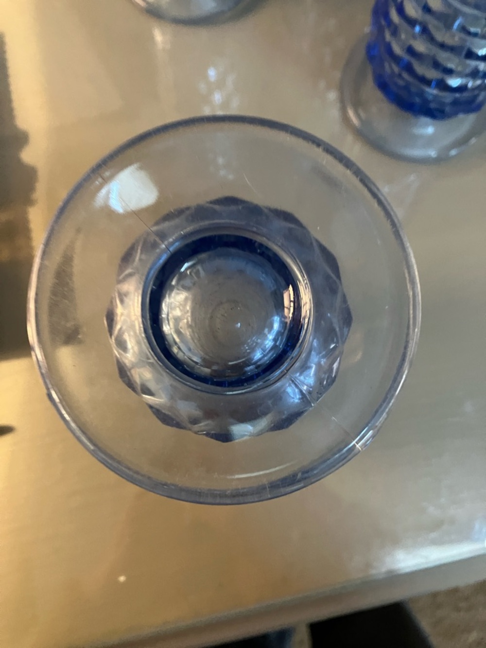 Vintage Blue Glass Barware - Picture 5 of 5